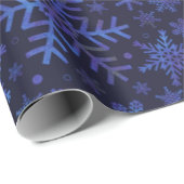 Paars blauw ingevroren sneeuwvlokpapier cadeaupapier (Rol Hoek)