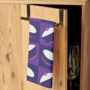 Paars Blauw Kookkom Keukengerei Theedoek