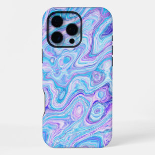Paars Blauw Lavendel Kleurrijk Abstract Marmer Tex iPhone 16 Pro Max Hoesje