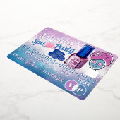 Paars & Blauw Meisjes VIP Creditcard Spa Feestje Folie Uitnodiging (Gedraaid)