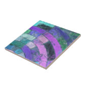 Paars blauw mozaïekpatroon keramische tegel tegeltje (Zijkant)