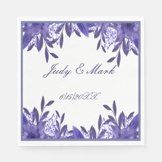 Paars blauw-oliefabriek Napkins Servet (Voorkant)