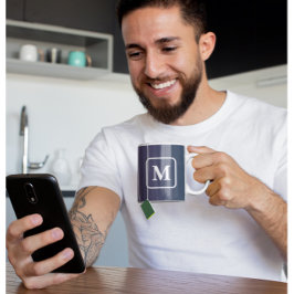 Paars Blauw Ombre - Monogram Koffiemok