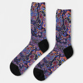 Paars-blauw paisleypatroon sokken (Links)