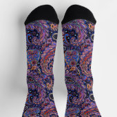 Paars-blauw paisleypatroon sokken (Top)