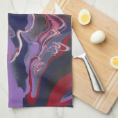 Paars blauw rood Oranje Abstract Theedoek (Quarter Fold)