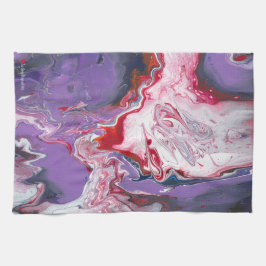 Paars blauw rood Oranje wit Abstract Theedoek