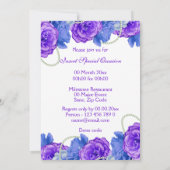 Paars blauw roos verjaardag bruiloft kaart (Achterkant)