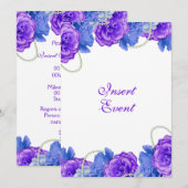 Paars blauw roos verjaardag bruiloft kaart (Voorkant / Achterkant)
