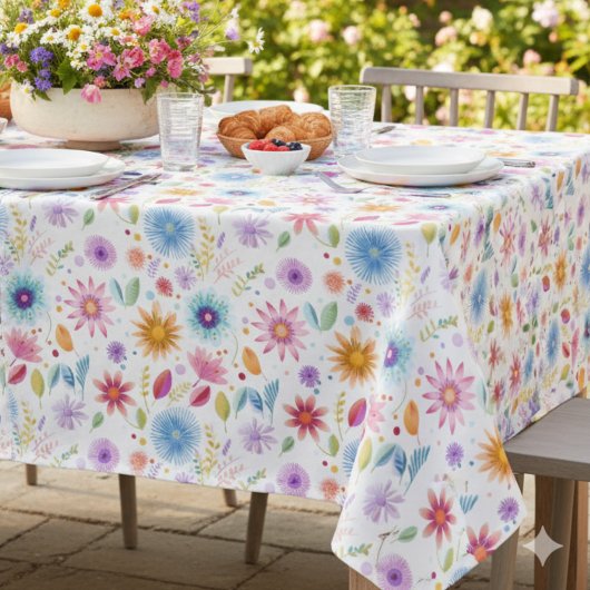 Paars Blauw Roze Boho Wildbloem Tafelkleed
