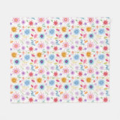 Paars Blauw Roze Boho Wildflower Fleece Deken (Voorkant (Horizontaal))