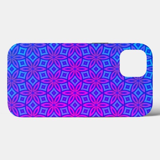 Paars Blauw Roze Kaleidoscoop Patroon Boho Case-Mate iPhone Case (Achterkant (horizontaal))