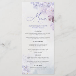 Paars blauw roze lentespastel, bloemmenu menu