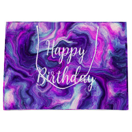 Paars, blauw, roze, lichtvochtige kunst groot cadeauzakje