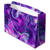 Paars, blauw, roze, lichtvochtige kunst groot cadeauzakje (Achterkant Gekanteld)