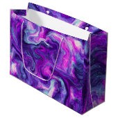 Paars, blauw, roze, lichtvochtige kunst groot cadeauzakje (Voorkant Gekanteld)