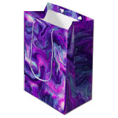 Paars, blauw, roze, lichtvochtige kunst medium cadeauzakje (Voorkant Gekanteld)