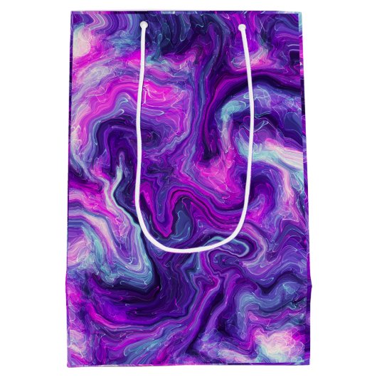 Paars, blauw, roze, lichtvochtige kunst medium cadeauzakje (Achterkant)