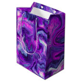 Paars, blauw, roze, lichtvochtige kunst medium cadeauzakje (Achterkant Gekanteld)