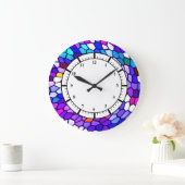 Paars blauw roze mozaïeklantaarn grote klok (Huis)