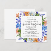 Paars Blauw Roze Wildbloem Vrijgezellenfeest Kaart (Voorkant / Achterkant)