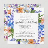 Paars Blauw Roze Wildbloem Vrijgezellenfeest Kaart (Voorkant / Achterkant)