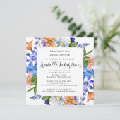 Paars Blauw Roze Wildbloem Vrijgezellenfeest Kaart (Staand voorkant)