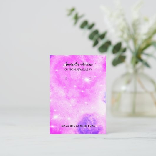 Paars blauw scherm met ruitvormig ontwerp visitekaartje (Staand voorkant)