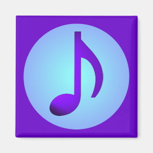 Paars Blauw Simpel Elegante Muzieknoot Magneet