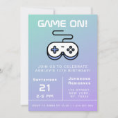 Paars blauw spel op gamer Kinderen op zaterdag Kaart (Voorkant)