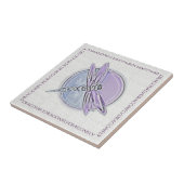 Paars blauw symbool tegeltje (Zijkant)