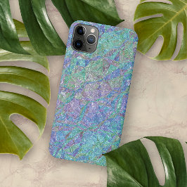 Paars Blauw Turquoise Roze Marmer Patroon iPhone 16 Pro Max Hoesje