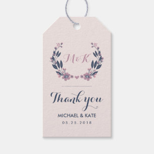 Paars blauw  ventilator Wreatding Wedding Gift Lab Cadeaulabel