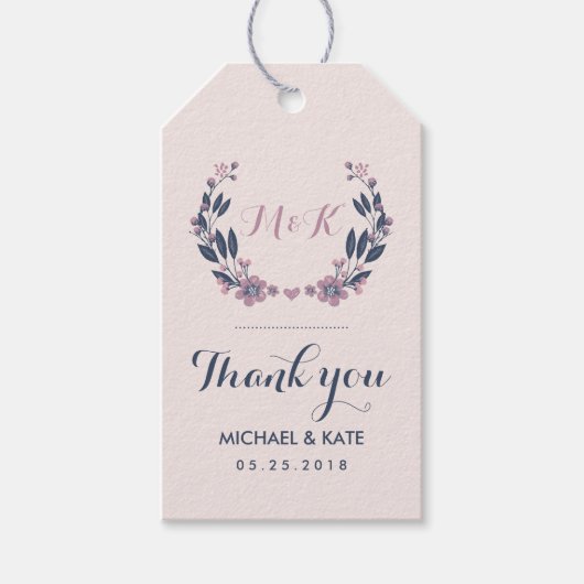 Paars blauw ventilator Wreatding Wedding Gift Lab Cadeaulabel (Voorkant)