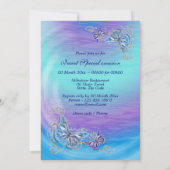 Paars blauw verjaardag verlovings- bruiloft kaart (Achterkant)