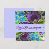 Paars - blauw vetgedrukt Hongaars borduurwerk - na (Voorkant / Achterkant)