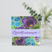 Paars - blauw vetgedrukt Hongaars borduurwerk - na (Staand voorkant)