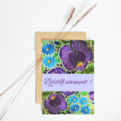 Paars - blauw vetgedrukt Hongaars borduurwerk - na Briefkaart