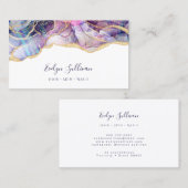 paars blauw visitekaartje met blauw opal (Voorkant / Achterkant)