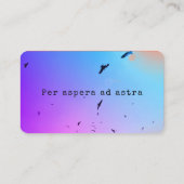 Paars, blauw, vogels, ster, vrijheid visitekaartje (Achterkant)