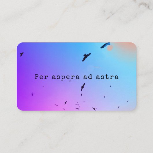 Paars, blauw, vogels, ster, vrijheid visitekaartje (Achterkant)