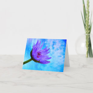 Paars blauw water Lily Blank Nota Wenskaarten Kaart