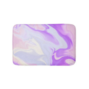 Paars Blauw Wit Abstract Waterverf Patroon Badmat