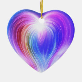 Paars+Blauw+Wit op een Mooie Valentijnsboom Keramisch Ornament