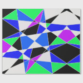 Paars blauw witte driehoek abstract cadeaupapier (Vlak)