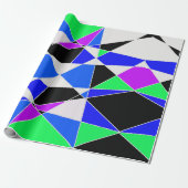 Paars blauw witte driehoek abstract cadeaupapier (Uitgerold)