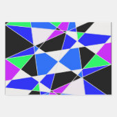 Paars blauw Witte driehoek abstract Inpakpapier Vel (Voorkant)