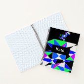 Paars blauw Witte driehoek abstract Notitieboek (Binnen)