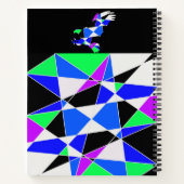 Paars blauw Witte driehoek abstract Notitieboek (Achterkant)