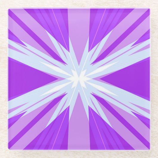 Paars blauw-witte kerst Star Festive Glazen Onderzetter (Voorkant)